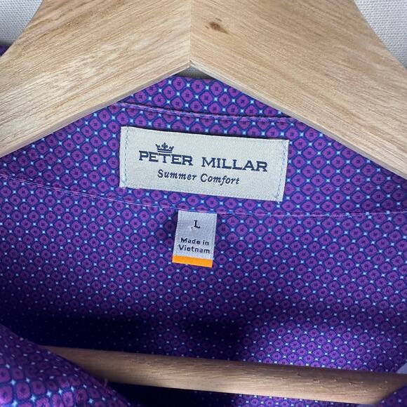 NWT Peter Millar Men's Size L Polo Golf Shirt Casual Collared Short Sleeve - Picture 5 of 11